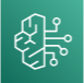 Amazon Bedrock icon featuring a stylized white brain circuit design on a green gradient background.