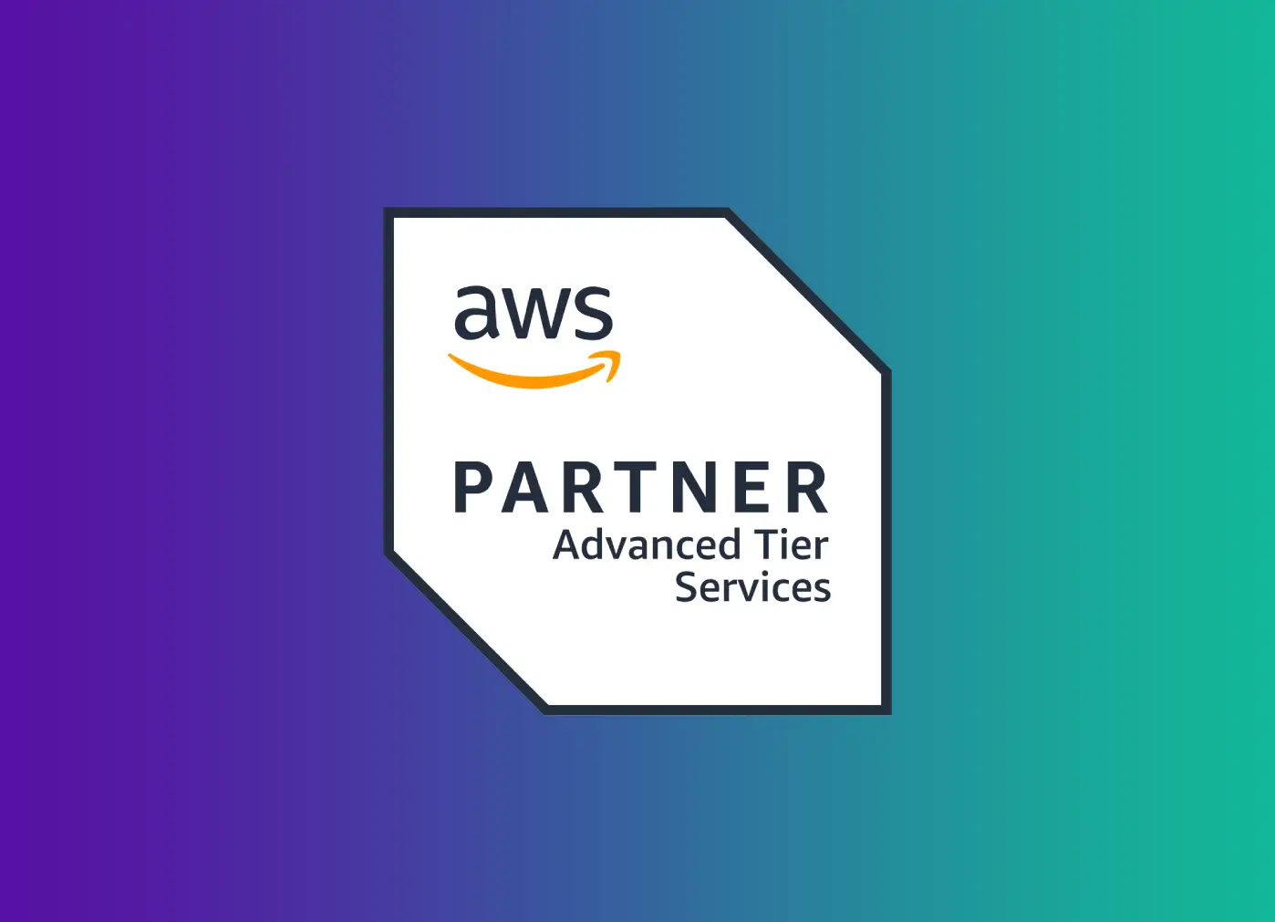 AWS Partner Premier Tier Services badge on purple teal gradient background